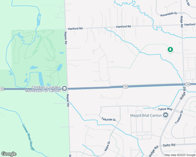 map of restaurants, bars, coffee shops, grocery stores, and more near 50791 Richland Court in Canton