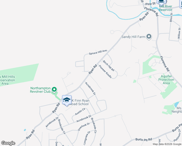 map of restaurants, bars, coffee shops, grocery stores, and more near 358 Ryan Rd in Northampton