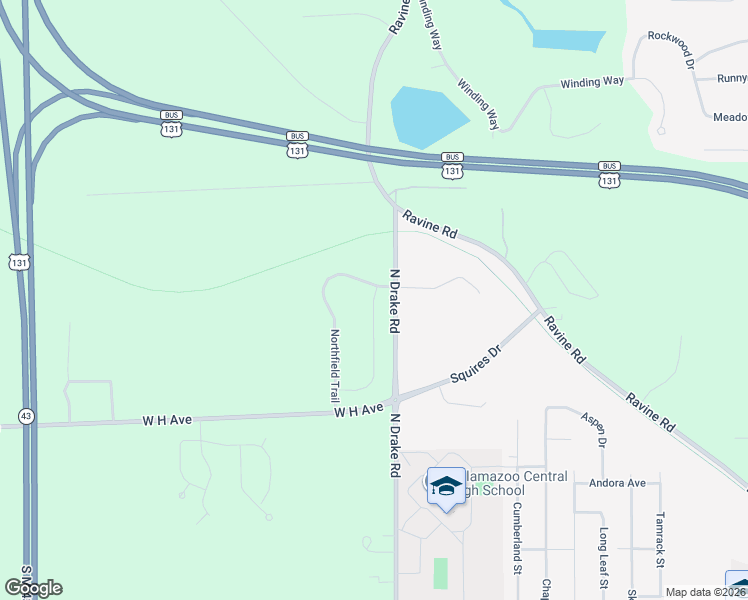 map of restaurants, bars, coffee shops, grocery stores, and more near 3632 Westhaven Trail in Kalamazoo