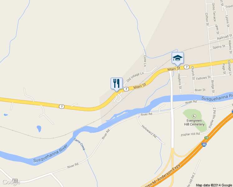 map of restaurants, bars, coffee shops, grocery stores, and more near 191 Main St in Unadilla