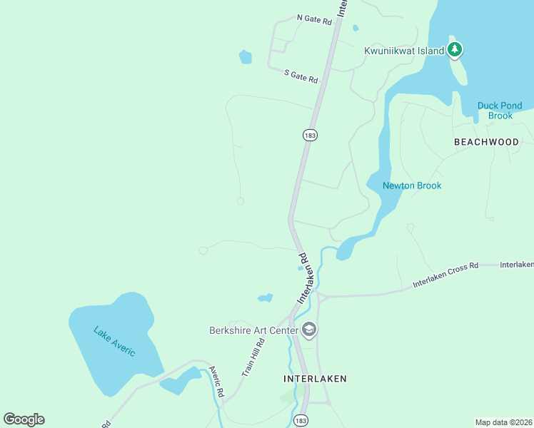 map of restaurants, bars, coffee shops, grocery stores, and more near 48 Interlaken Road in West Stockbridge