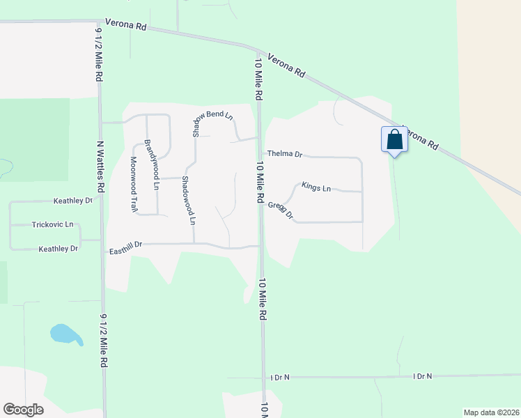 map of restaurants, bars, coffee shops, grocery stores, and more near 17165 10 Mile Road in Battle Creek
