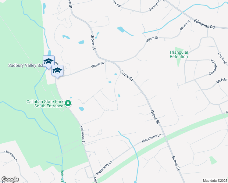 map of restaurants, bars, coffee shops, grocery stores, and more near 818 Grove Street in Framingham