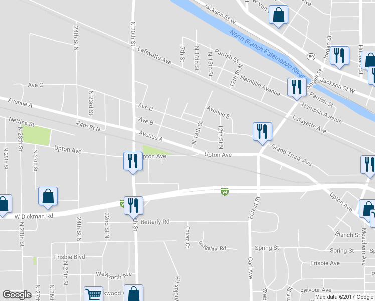 map of restaurants, bars, coffee shops, grocery stores, and more near 39 Avenue A in Springfield