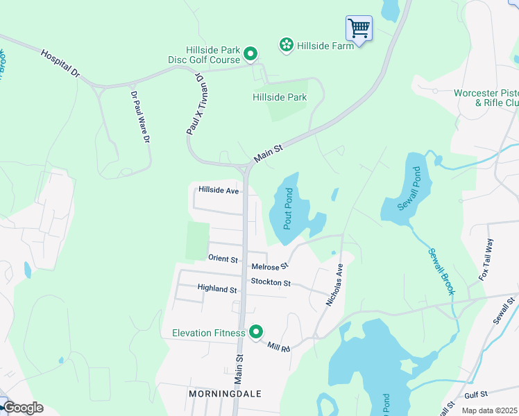 map of restaurants, bars, coffee shops, grocery stores, and more near 3 Hall Pond Road in Boylston