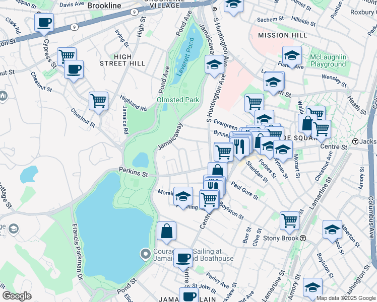 map of restaurants, bars, coffee shops, grocery stores, and more near 10 Zamora Court in Boston