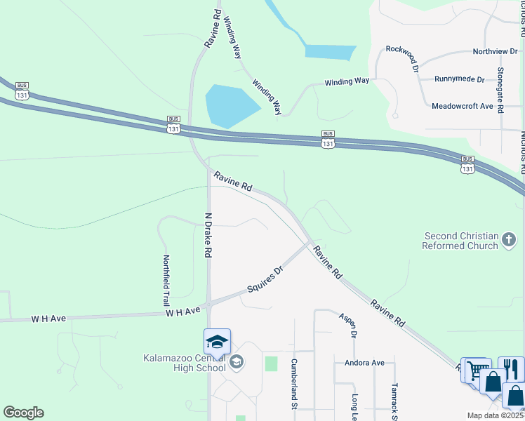 map of restaurants, bars, coffee shops, grocery stores, and more near 4762 Weston Avenue in Kalamazoo