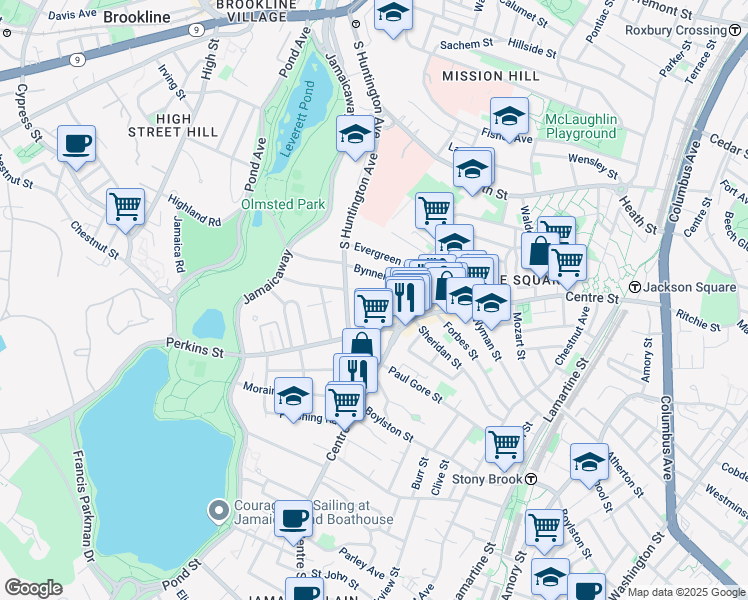 map of restaurants, bars, coffee shops, grocery stores, and more near in 