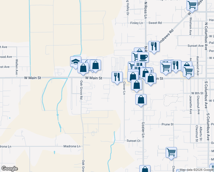 map of restaurants, bars, coffee shops, grocery stores, and more near 241 Cherry Bark Lane in Medford