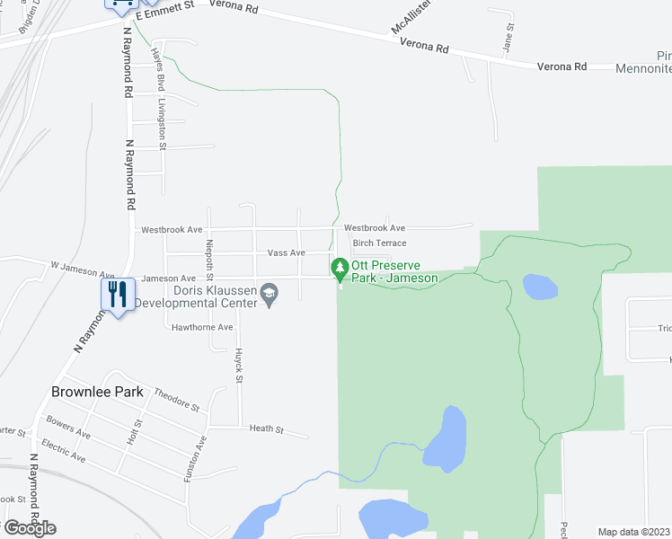map of restaurants, bars, coffee shops, grocery stores, and more near 408 Jameson Street in Battle Creek