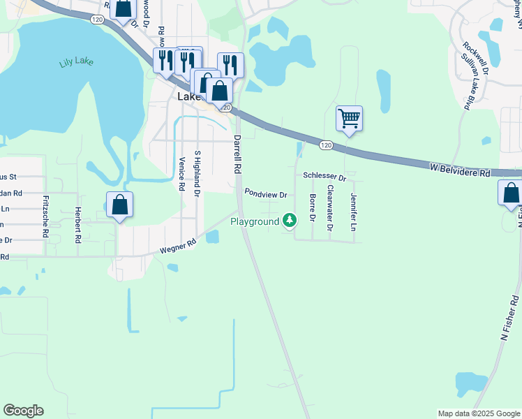 map of restaurants, bars, coffee shops, grocery stores, and more near 31648 North Tallgrass Court in Lakemoor