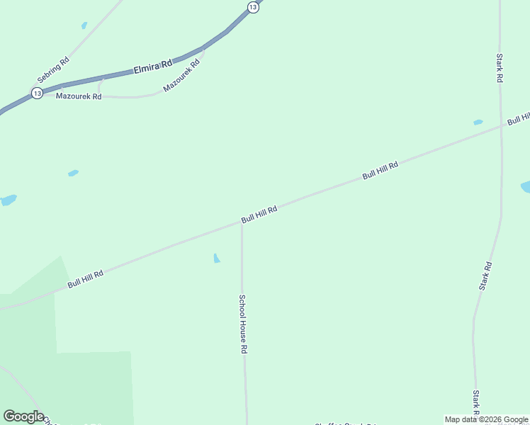map of restaurants, bars, coffee shops, grocery stores, and more near Bull Hill Road in Tompkins County