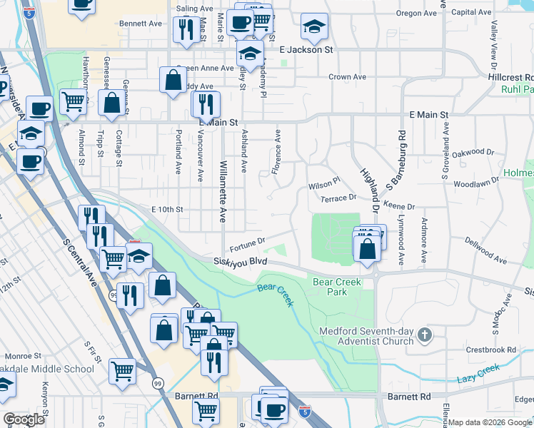 map of restaurants, bars, coffee shops, grocery stores, and more near 1413 Appleton Circle in Medford