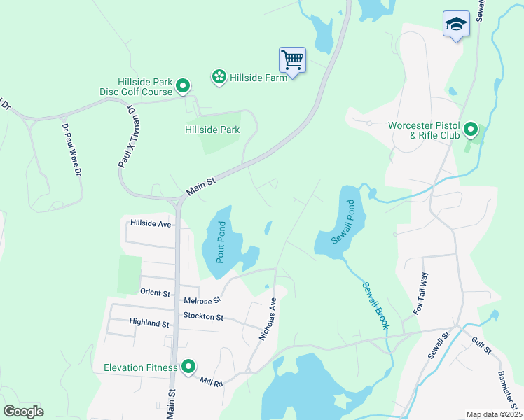 map of restaurants, bars, coffee shops, grocery stores, and more near 28 Brookside Avenue in Boylston
