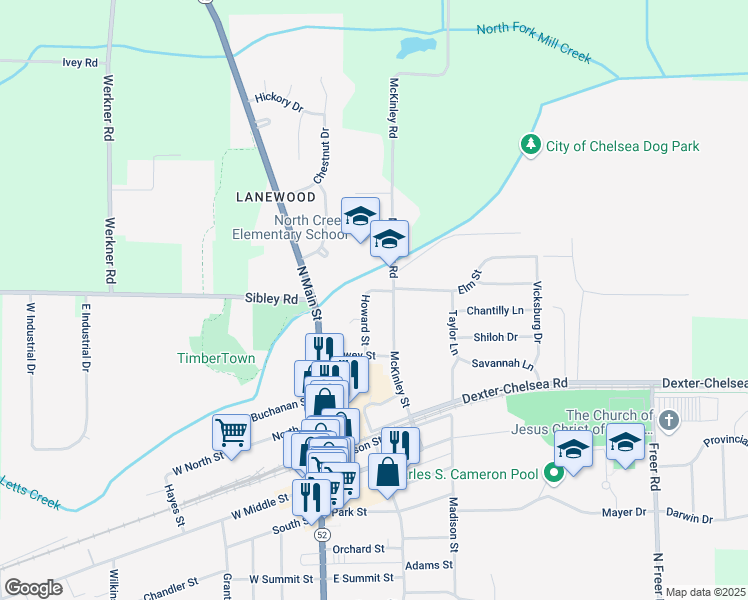 map of restaurants, bars, coffee shops, grocery stores, and more near 550 Howard St in Chelsea