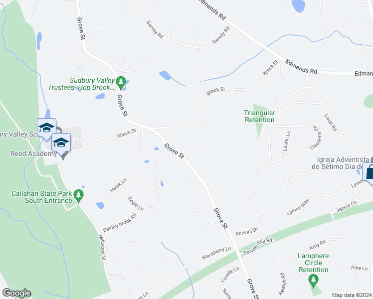 map of restaurants, bars, coffee shops, grocery stores, and more near in Framingham