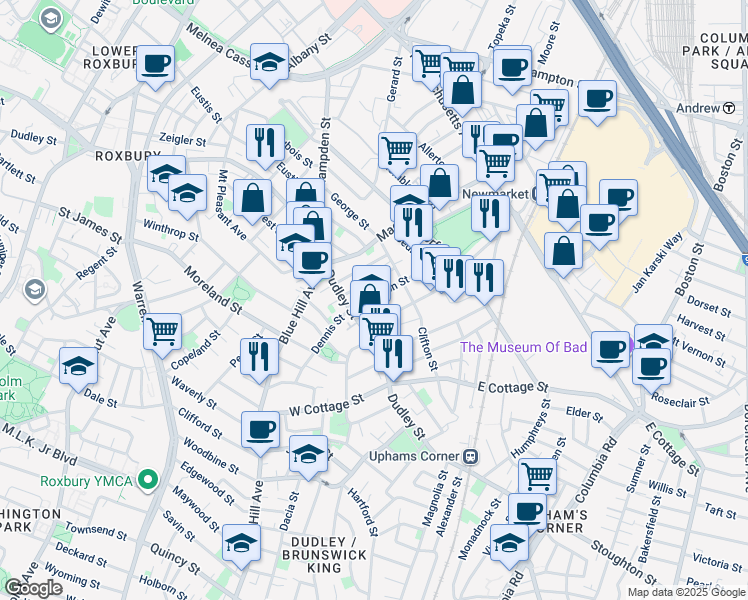 map of restaurants, bars, coffee shops, grocery stores, and more near 11 Langdon Street in Boston