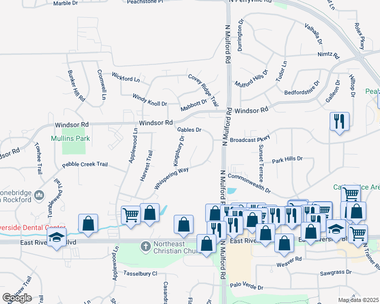 map of restaurants, bars, coffee shops, grocery stores, and more near 4356 Rockaway Court in Loves Park