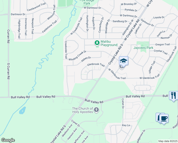 map of restaurants, bars, coffee shops, grocery stores, and more near 5418 Cobblers Crossing in McHenry