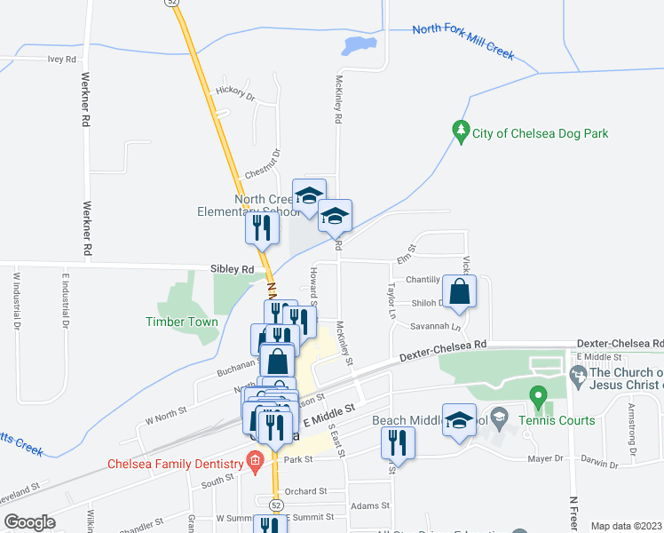 map of restaurants, bars, coffee shops, grocery stores, and more near 563 McKinley Street in Chelsea