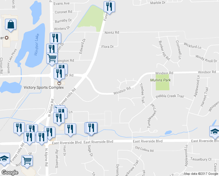 map of restaurants, bars, coffee shops, grocery stores, and more near 2428 Harlem Crest Road in Loves Park