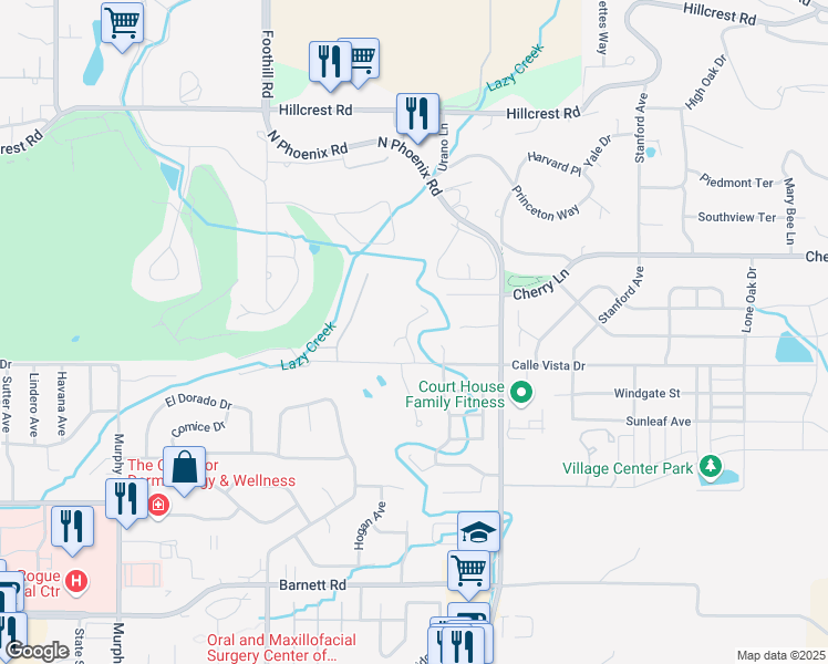 map of restaurants, bars, coffee shops, grocery stores, and more near 257 Briarwood Lane in Medford