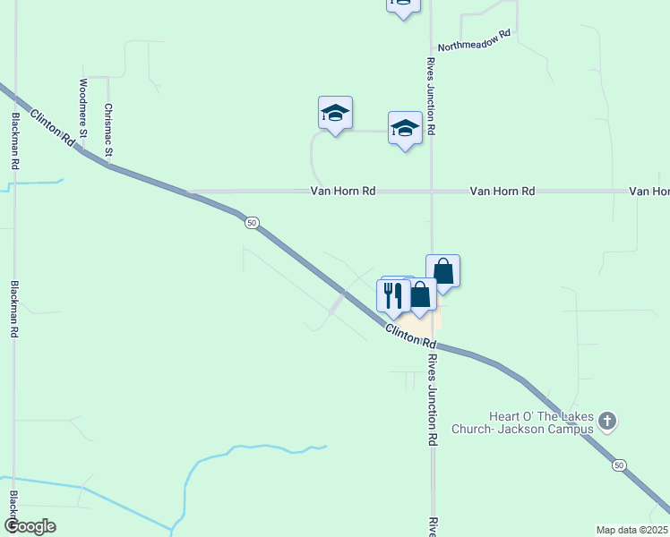 map of restaurants, bars, coffee shops, grocery stores, and more near 6251 Mountie Way in Jackson