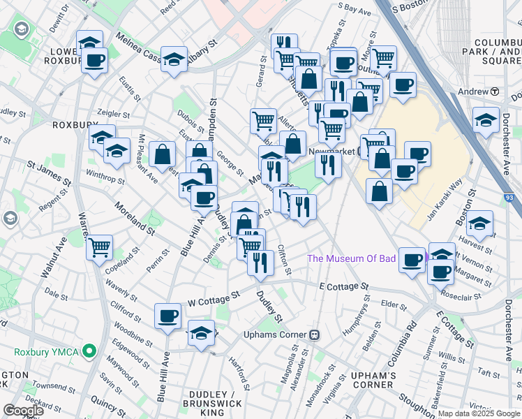map of restaurants, bars, coffee shops, grocery stores, and more near 4-41/2 Jarvis Place in Boston