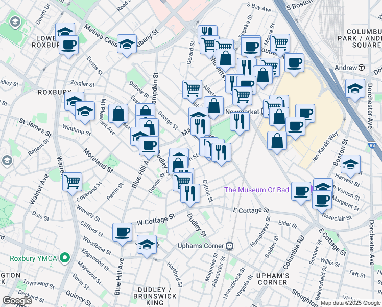 map of restaurants, bars, coffee shops, grocery stores, and more near 4-41/2 Jarvis Place in Boston