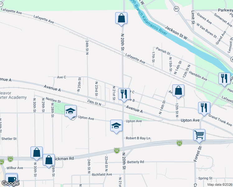 map of restaurants, bars, coffee shops, grocery stores, and more near 293 Avenue C in Springfield