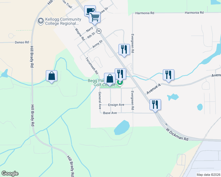 map of restaurants, bars, coffee shops, grocery stores, and more near 400 Admiral Avenue in Springfield