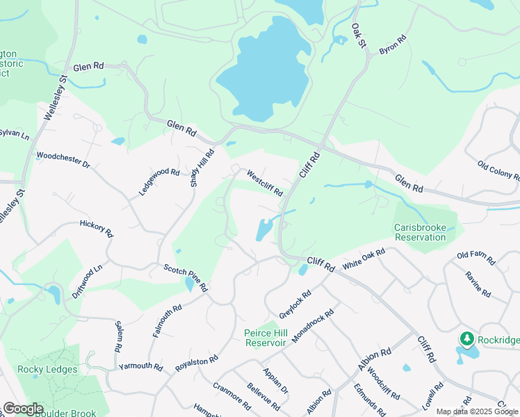 map of restaurants, bars, coffee shops, grocery stores, and more near 45 Cliff Road in Weston
