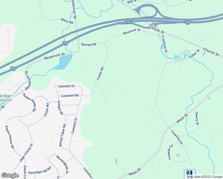 map of restaurants, bars, coffee shops, grocery stores, and more near 23A Castle Road in Northborough