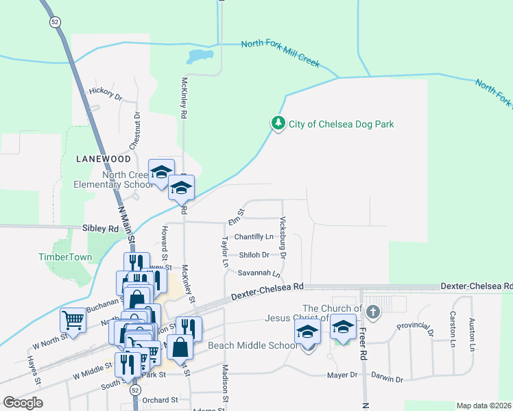 map of restaurants, bars, coffee shops, grocery stores, and more near 439 Elm Street in Chelsea