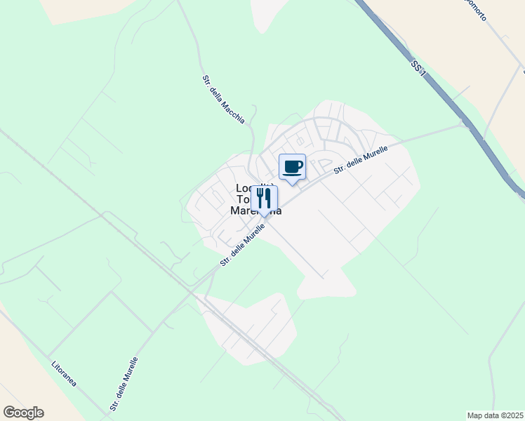 map of restaurants, bars, coffee shops, grocery stores, and more near 21 Strada della Macchia in Località Torre di Maremma