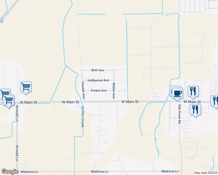 map of restaurants, bars, coffee shops, grocery stores, and more near 3310 Forest Avenue in Medford
