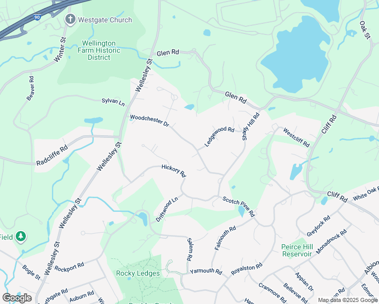 map of restaurants, bars, coffee shops, grocery stores, and more near 75 Woodchester Drive in Weston