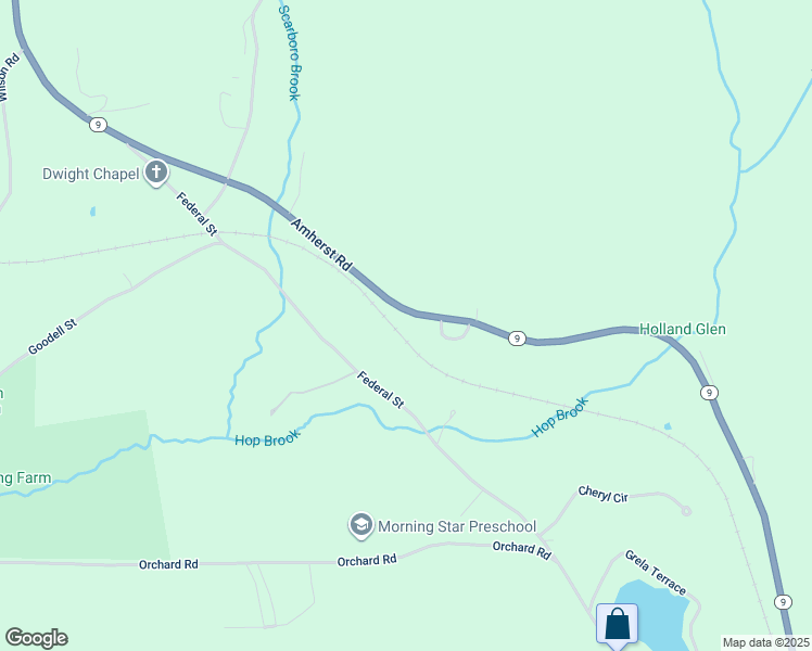 map of restaurants, bars, coffee shops, grocery stores, and more near 437 Amherst Road in Belchertown