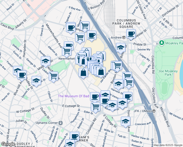 map of restaurants, bars, coffee shops, grocery stores, and more near 4 Allstate Road in Boston