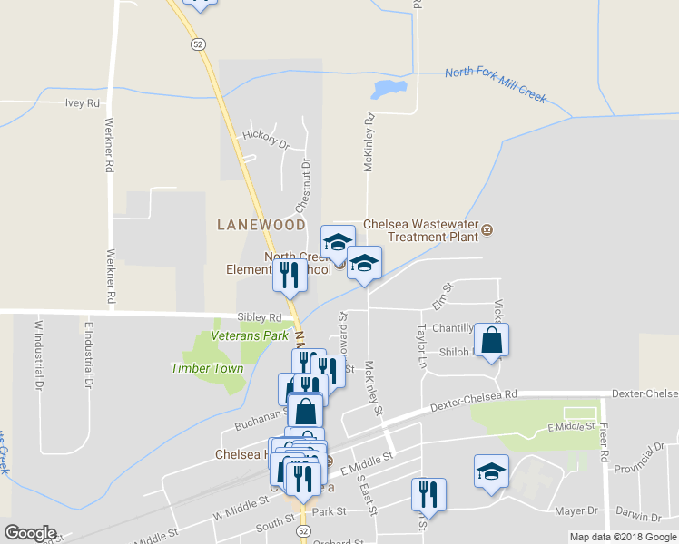 map of restaurants, bars, coffee shops, grocery stores, and more near 699 McKinley Street in Chelsea