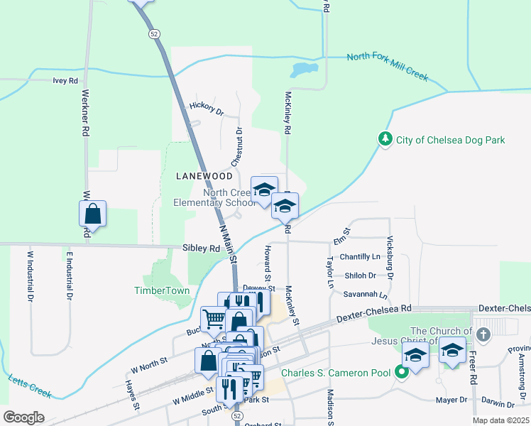 map of restaurants, bars, coffee shops, grocery stores, and more near 699 McKinley Street in Chelsea