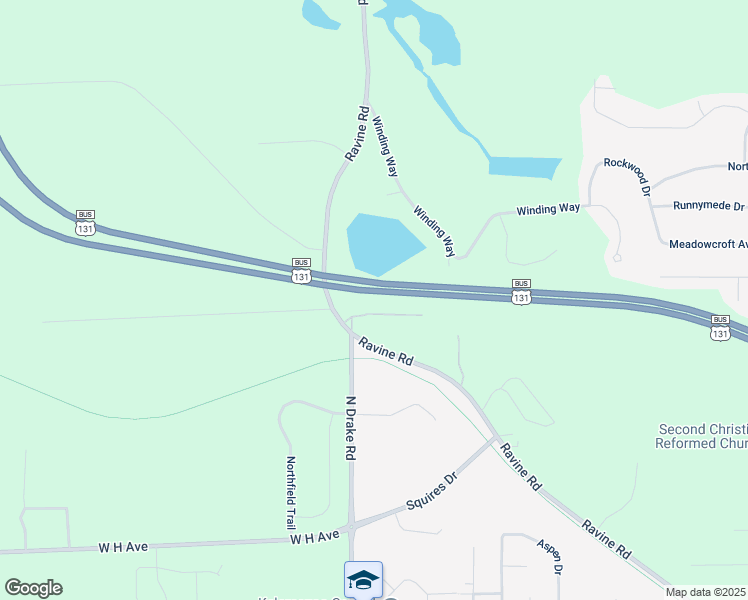 map of restaurants, bars, coffee shops, grocery stores, and more near 3510 North Drake Road in Kalamazoo