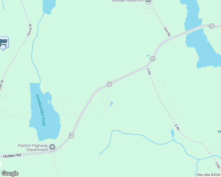 map of restaurants, bars, coffee shops, grocery stores, and more near 106 Paxton Road in Holden