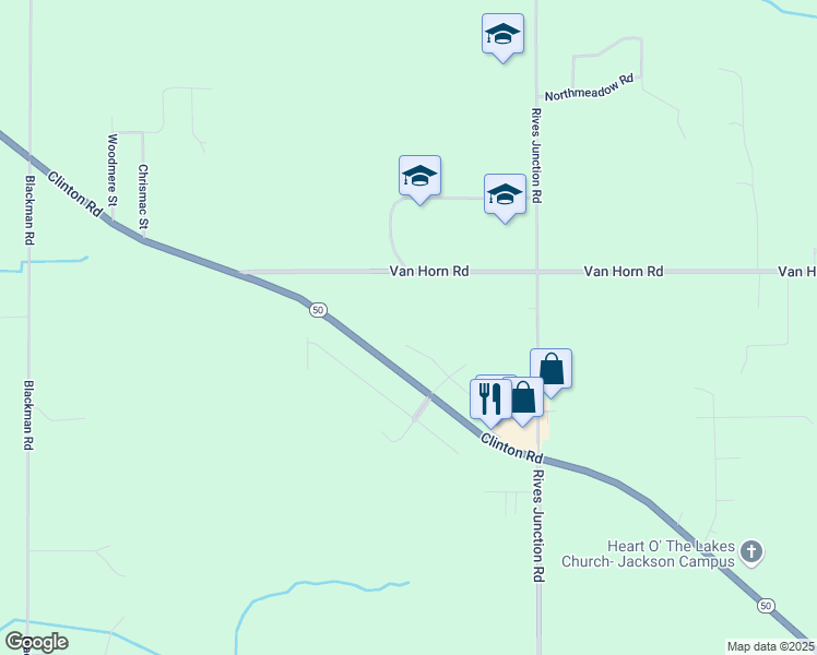 map of restaurants, bars, coffee shops, grocery stores, and more near 6251 Mountie Way in Jackson