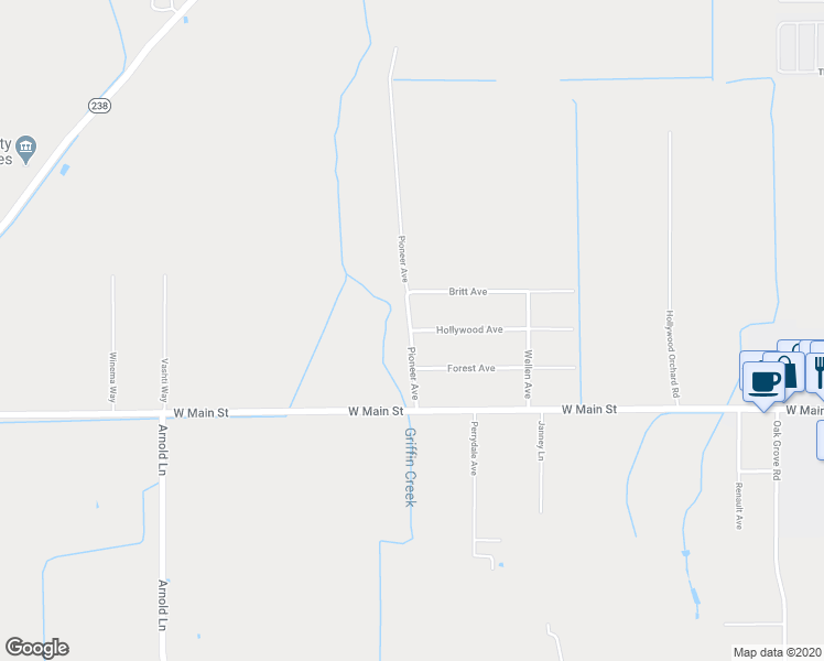 map of restaurants, bars, coffee shops, grocery stores, and more near 3550 Hollywood Avenue in Medford