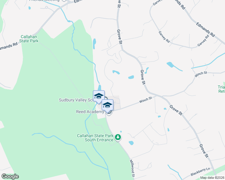 map of restaurants, bars, coffee shops, grocery stores, and more near 40 Winch Street in Framingham