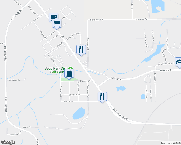 map of restaurants, bars, coffee shops, grocery stores, and more near 1793 Avenue A in Springfield