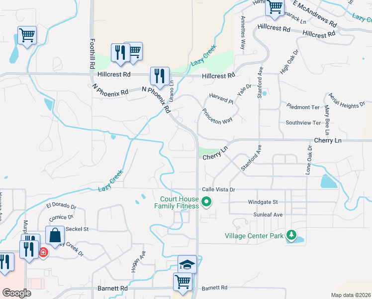 map of restaurants, bars, coffee shops, grocery stores, and more near 3536 Cherry Lane in Medford