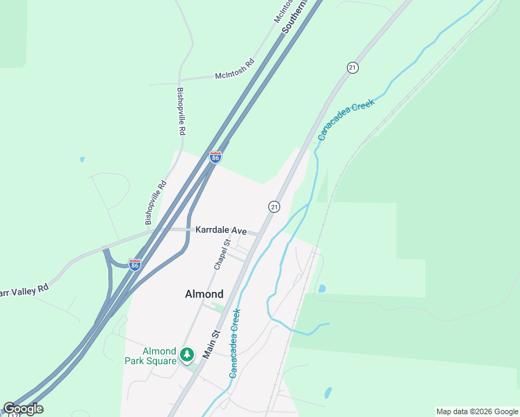 map of restaurants, bars, coffee shops, grocery stores, and more near 5 Main Street in Almond
