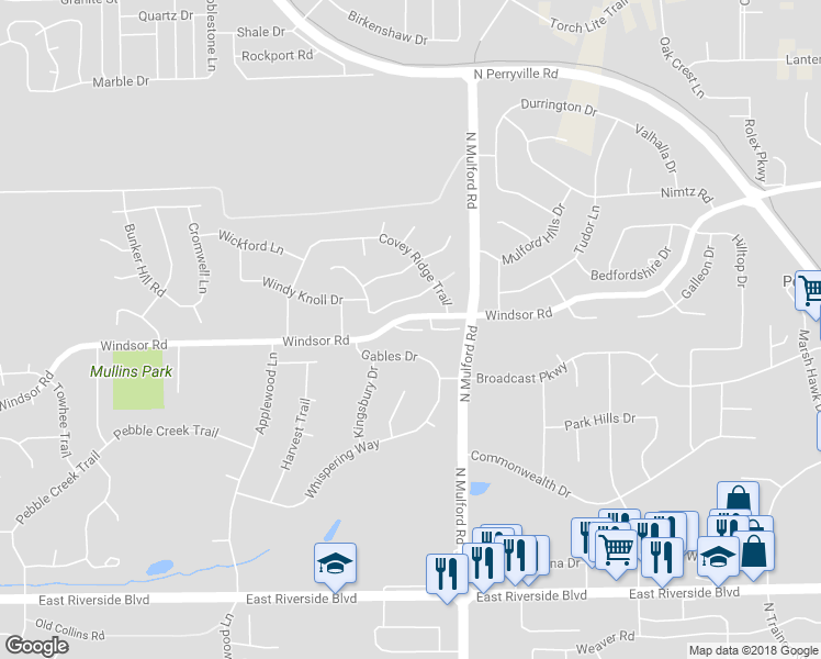 map of restaurants, bars, coffee shops, grocery stores, and more near 5822 Meadows Edge Close in Loves Park